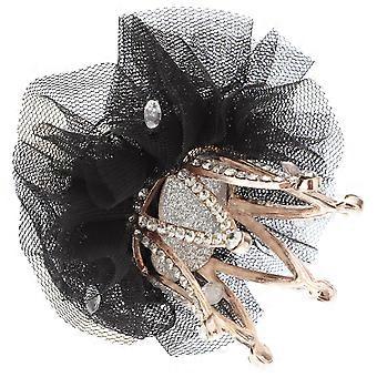 1pc Kids Crown Hair Clip Rhinestone Bobby Adorable Bang Clips Accesorios para el cabello para niños negro