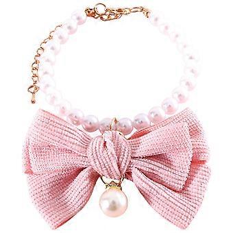 Pearl Cat Collar Delicate Dog Collar Bowknot Puppy Collar Decor Dog Accessory