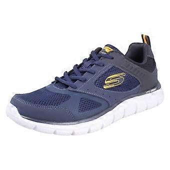 Skechers Syntac 232398 herensneakers met schokabsorberende veters - Marineblauw leer - UK maat 12 - EU maat 47,5 - US maat 13