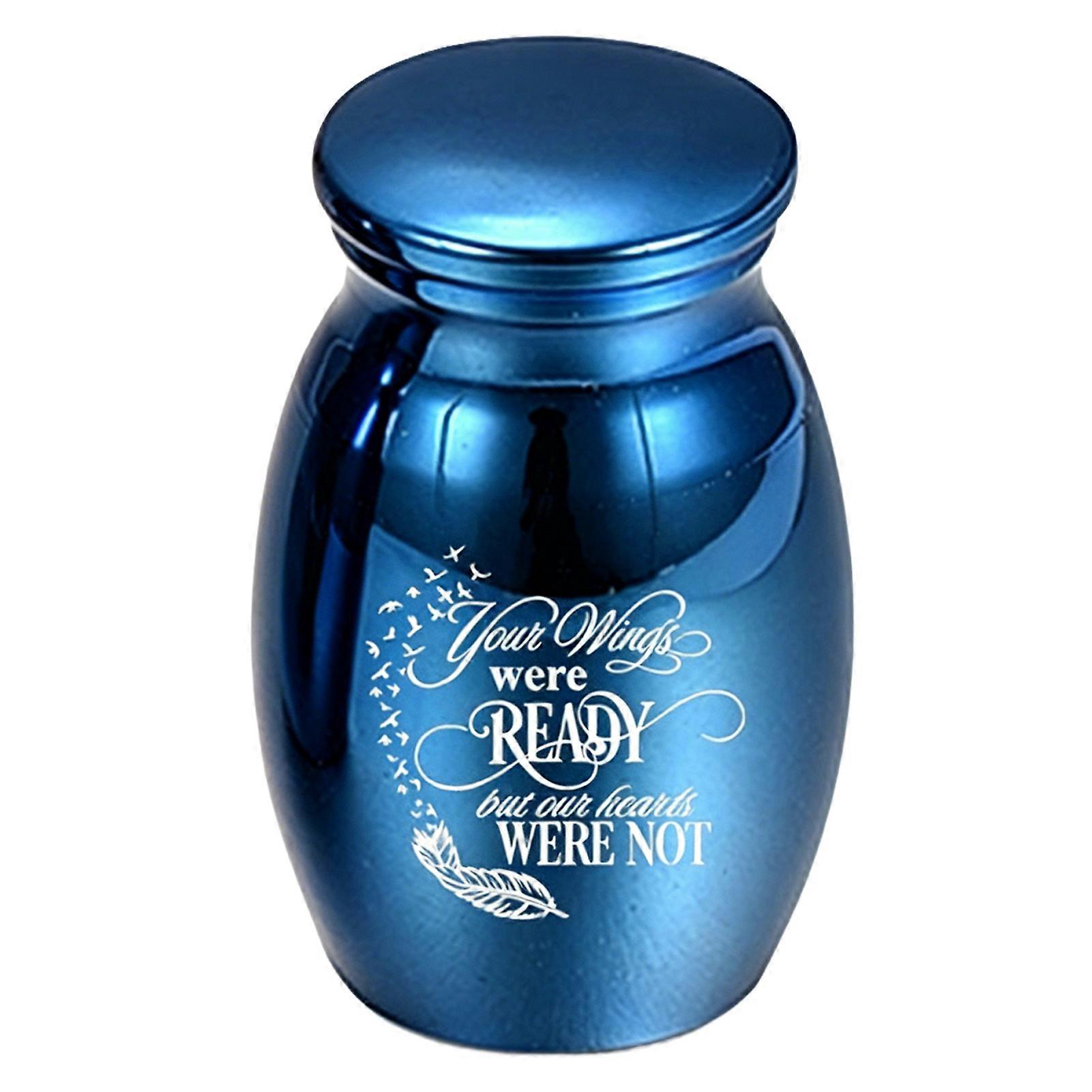 Small Pet Urn with Feather Pattern for Memorial Tribute Display