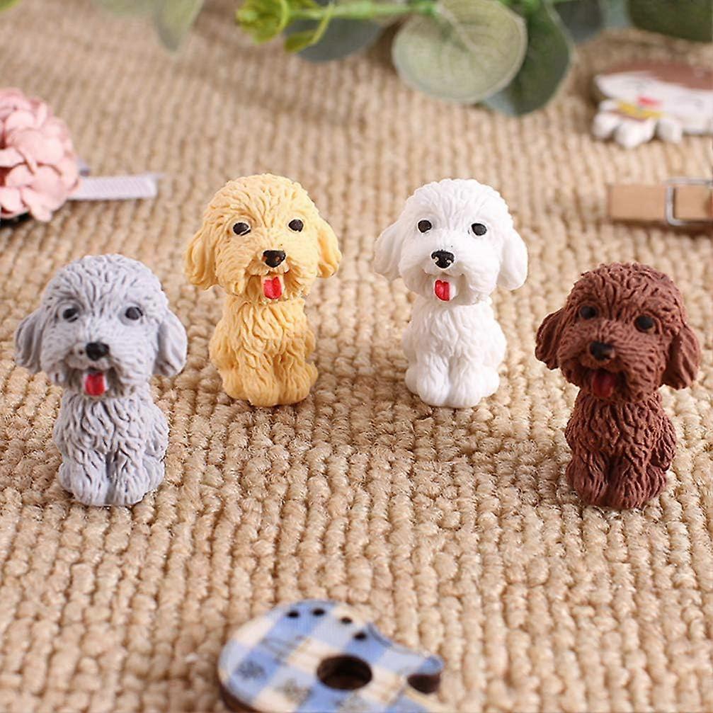 20Pcs Animal Erasers Simulation Tiny Teddy Dog Pattern Erasers