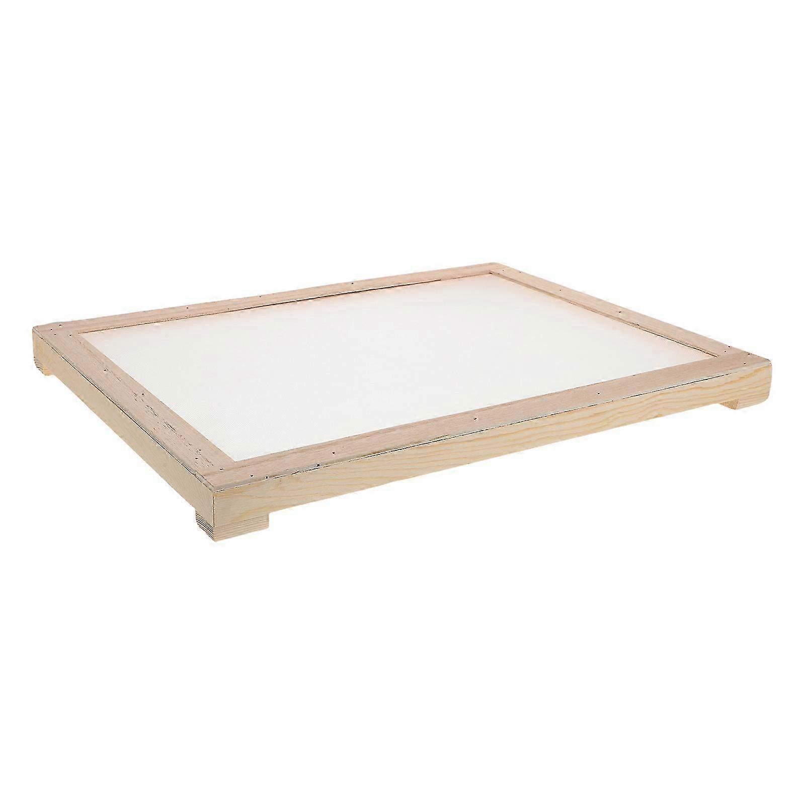 Herb Drying Rack, Solid Wood Stackable Drying Tray with Fine Mesh, Khaki 40x30x2.5cm, 1 Set