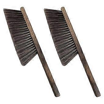 2-pack open haard borstels Paardenhaar kruk borstel zachte haren lang houten handvat, 37 * 8,5 cm