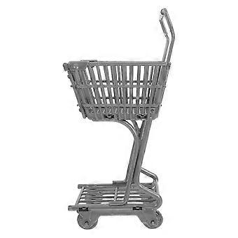 Mini carrello della spesa grigio compatto per bambini, progettato per giocare