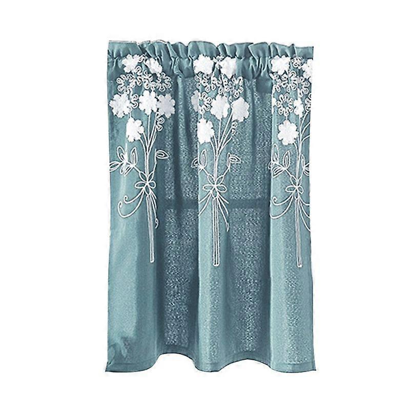 Solid Color Flower Pattern Kitchen Short Curtain Valance Drape Window Home Decor