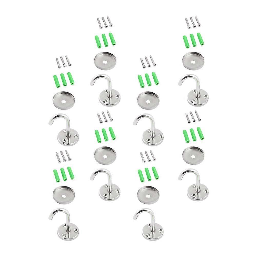 Stainless Steel Overhead Hooks for Home Use 8Sets Ceiling Hooks