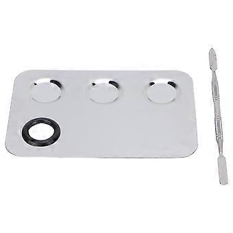 Stainless Steel Makeup Mixing Palette for Color Blending and Easy Cleaning, Handheld Spatula