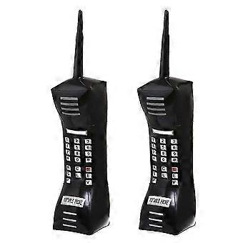 2pcs Simulation Mobile Phone Props Interesting Inflatable Toys compatible with Children (Black)