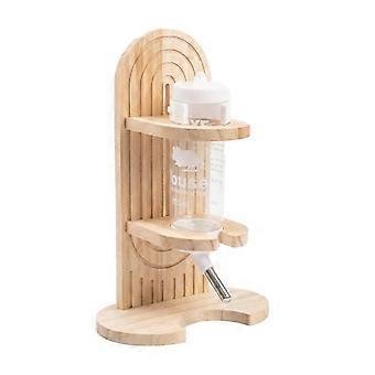Hamster-Wasserflasche mit Ständer, hölzerner Wasserspender für Haustiere, auslaufsicher