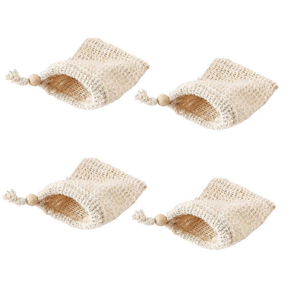 Handmade Soap Bag for Cleaning 4Pcs Drawstring Multipurpose Soap Net Bags