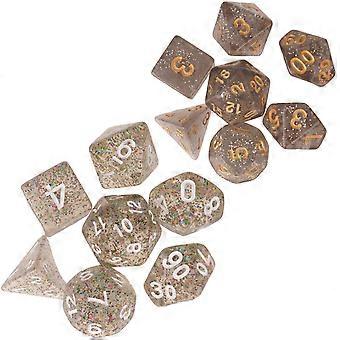 14Pcs Different Number of Face Acrylic Dices Desk Game Props Educational Toy Polyhedral Multiple-Sided Digital Dices Multicolor
