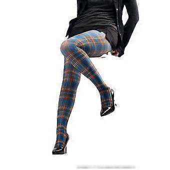 Fashion Classic Tartan Women/s Pantyhose Red Purple Blue Semi-Opaque High Pantyhose Scottish Check Pattern Printed Tights