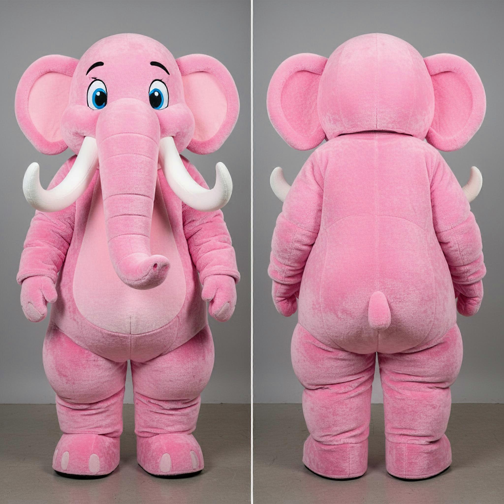 MASTICOT Pink Cartoon Mammoth Mascot
