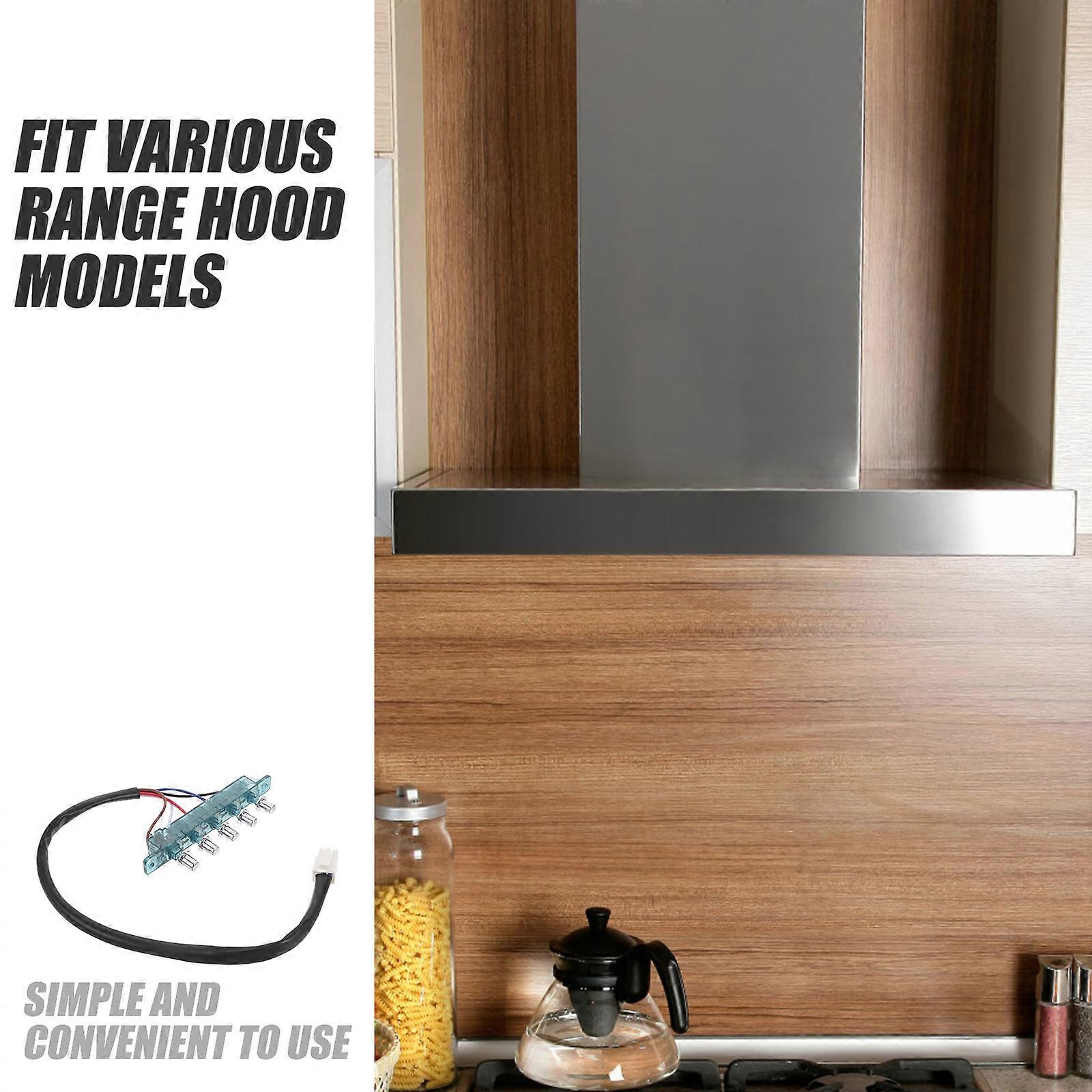 Range Hood Switch Button Panel for Easy Installation with 5 Function Keys 5Pcs