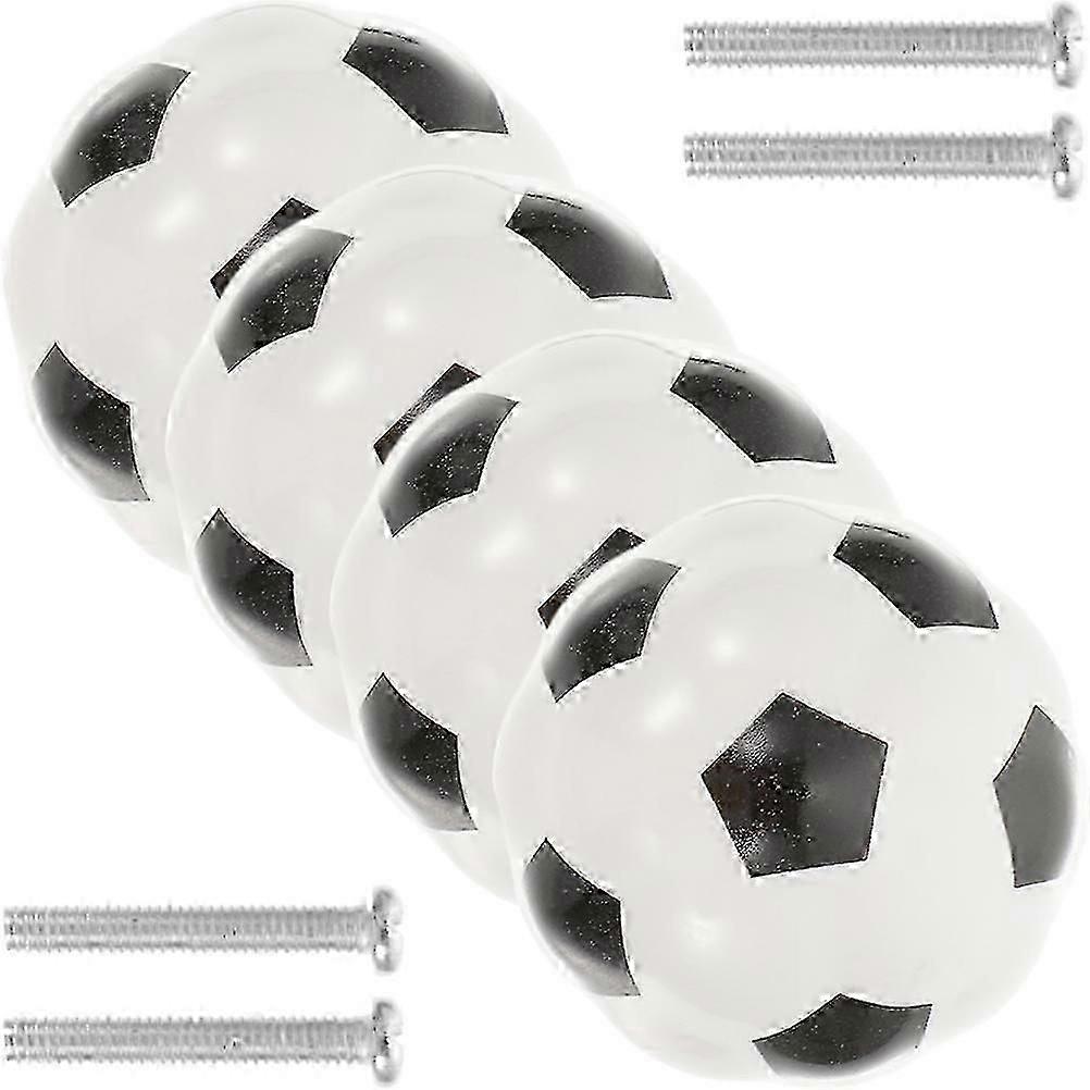 Football Ceramic Handle for Cabinet Use 4Pcs Round Ball Decorative Pull Knobs