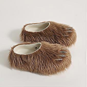 Pantoufles mules à griffes en fausse fourrure pour femmes, chaussons d'intérieur moelleux style années 2000 pour un confort optimal à la maison