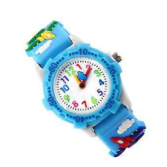 Creative Kids Gift 3D Cartoon Watch with Waterproof Function 1Pcs Blue