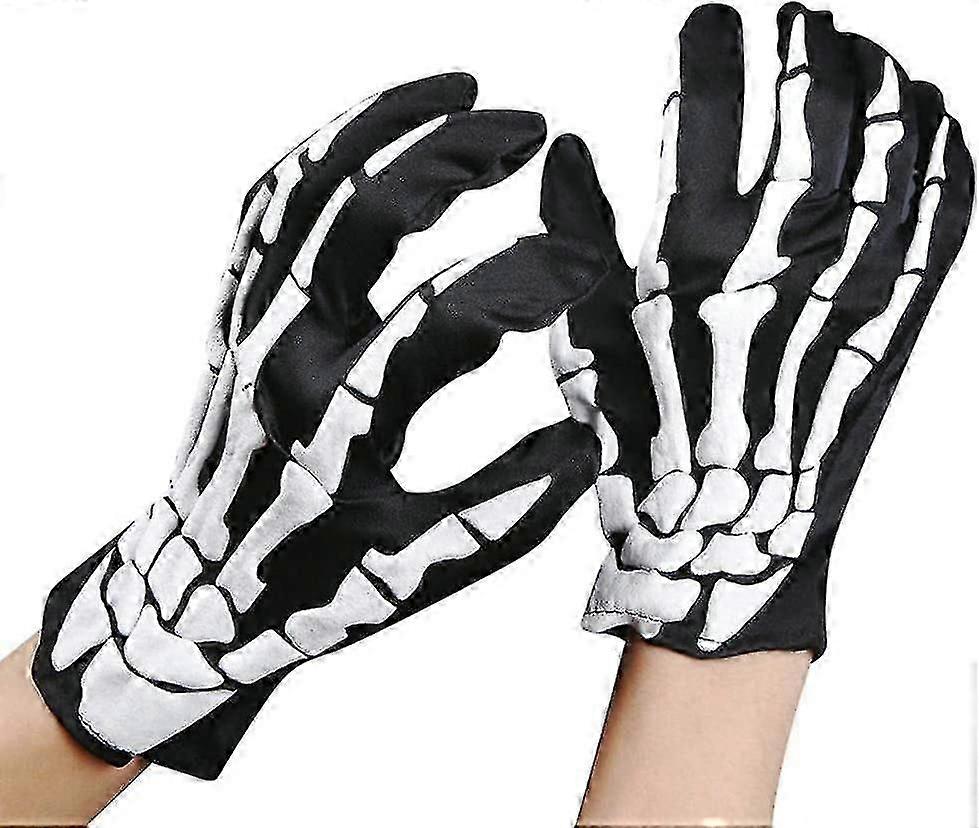 Full Finger Skeleton Gloves 3D Skull Bone Ghost Gloves Gift