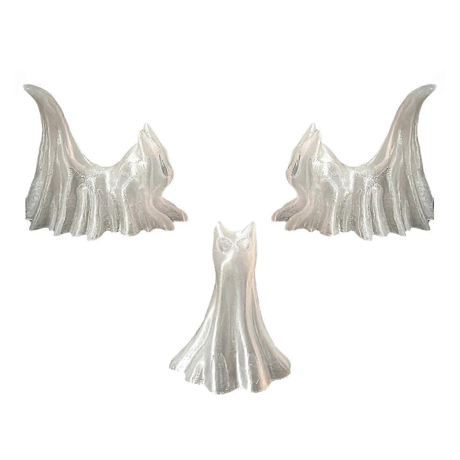 Glow Ghost Cat Mini Figurine Set