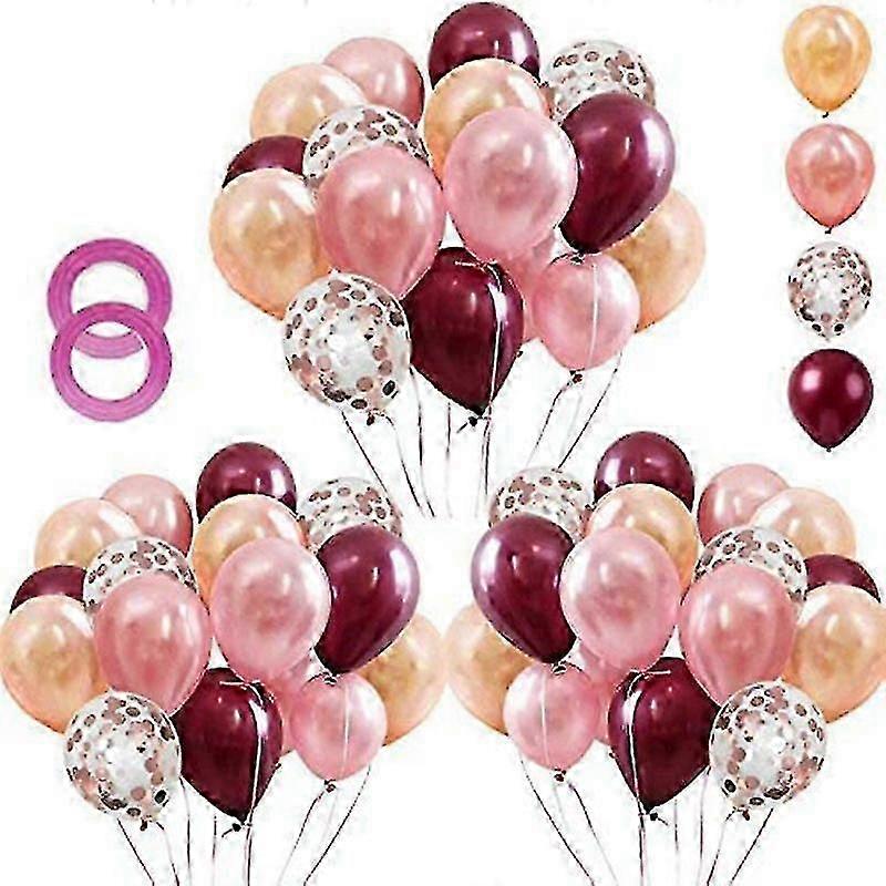 Wine Red Rose Gold Balloon Pack