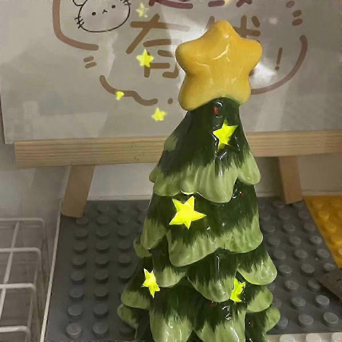 Star-Shaped Ceramic Tree Night Lamp