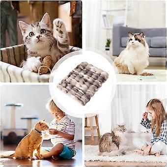Heated Pet Bed with Heat Retention Technology, Orthopedic Warming Dog Mat for Winter Indoor Outdoor Use, Washable Plush Gray