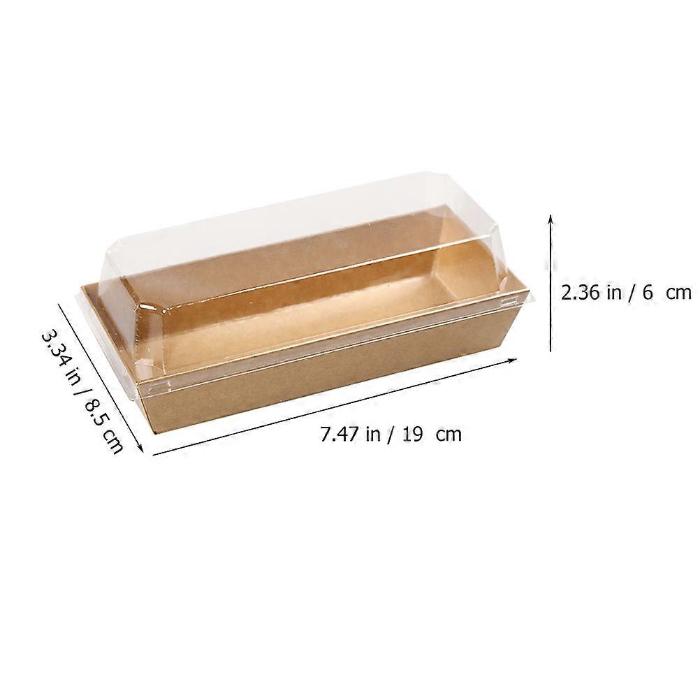 Egg Cake Box Roll Cake Packaging Box for Packing 50Pcs Light Brown Material