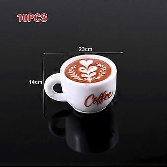 10PCS Dollhouse DIY Accessories Resin Kawaii Simulation Mini Coffee Cup For Miniature Kitchen Craft Food Toy