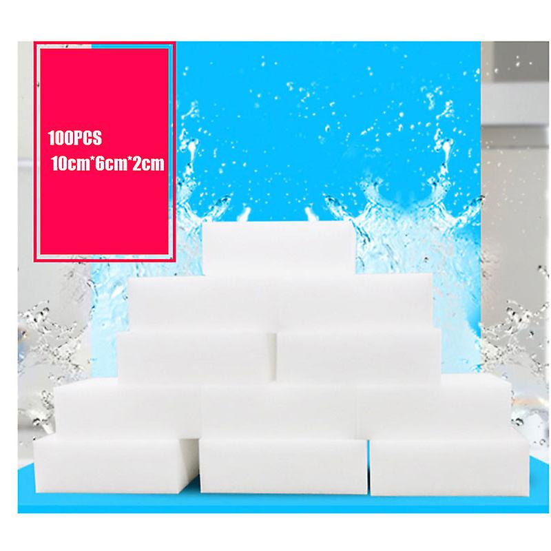 100 Pcs Magic Sponge Eraser Kitchen Bathroom Cleaning Eraser Cleanser Sponge
