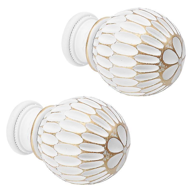 10X10cm Golden Window Treatment Replacement Parts 2pcs Curtain Pole End Honeycomb Curtain Rod Decora