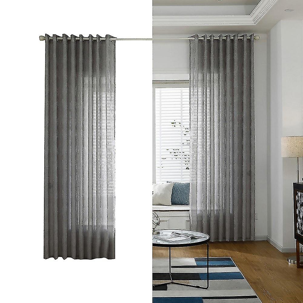 Sheer Voile Window Curtain With Ring Rod