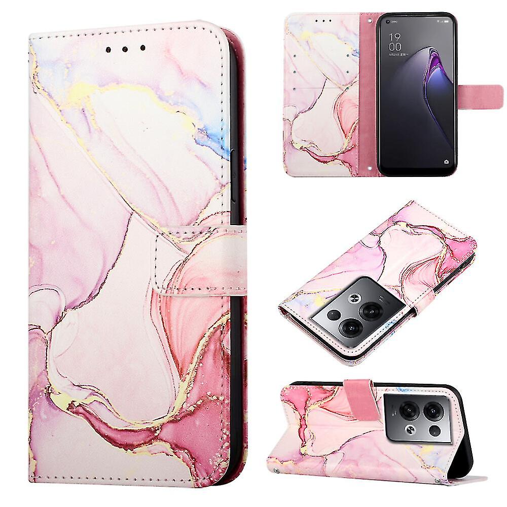 Compatible With Oppo Reno 8 Pro 5g Case Premium Leather Marble Pattern Magnetic Clasp Card Slots Cover