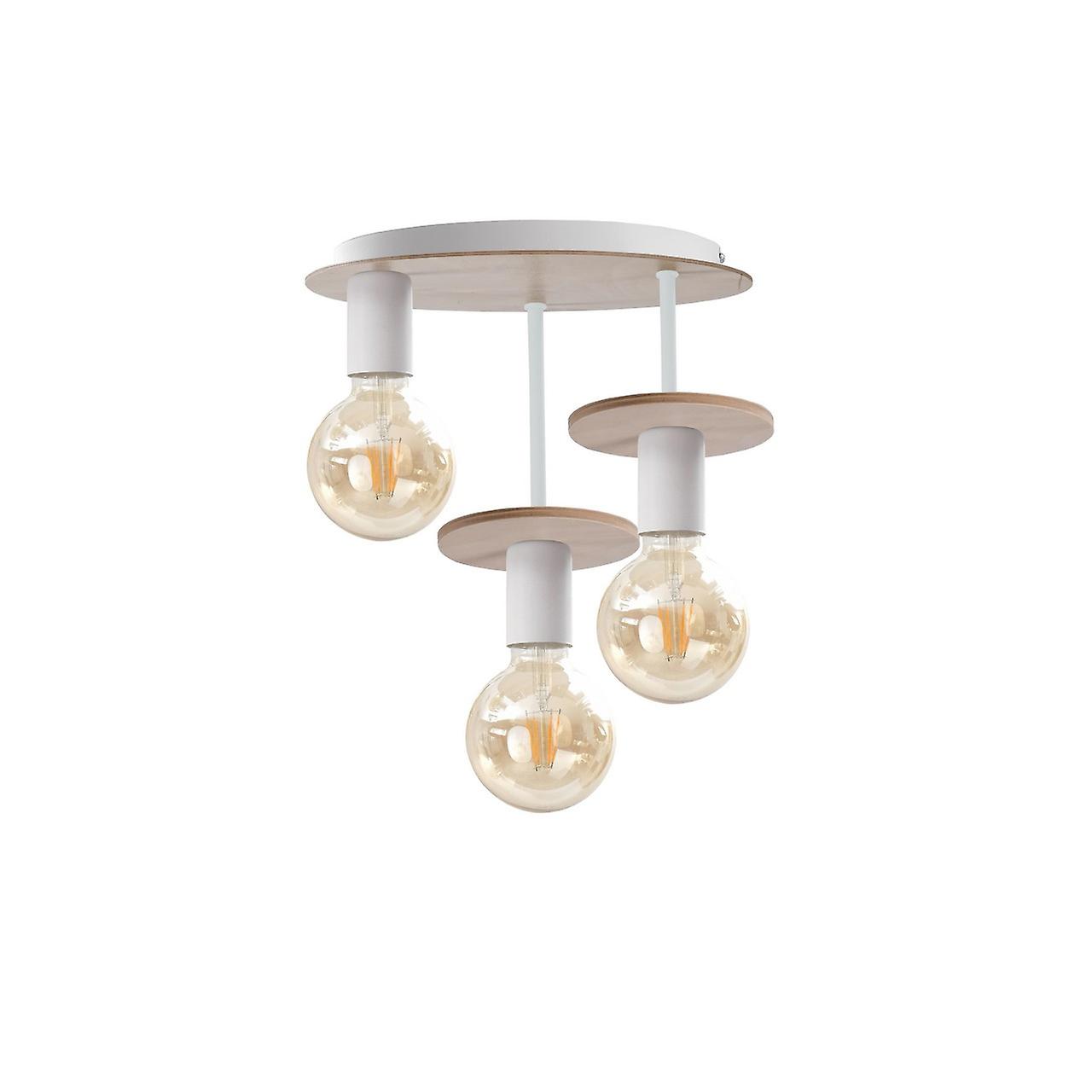 Keter Saturn Multi Arm Semi Flush Ceiling Light Natural, 30cm, 3x E27