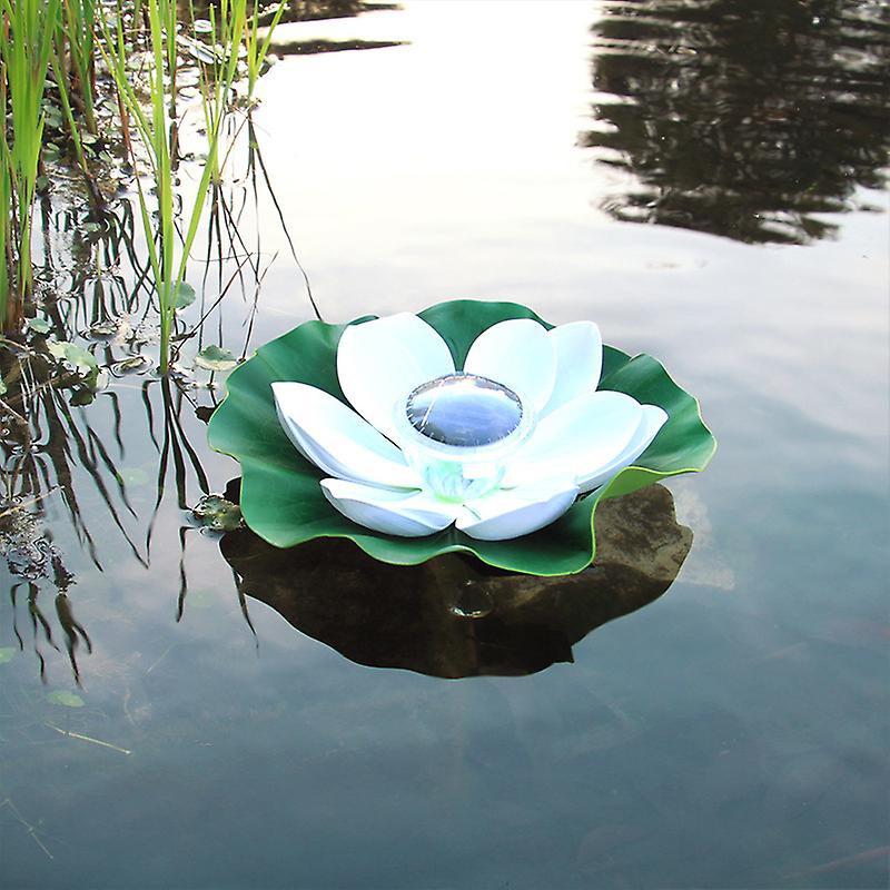 Lotus Snowflake Discoloration Solar Pool Light (White) 28*28CM