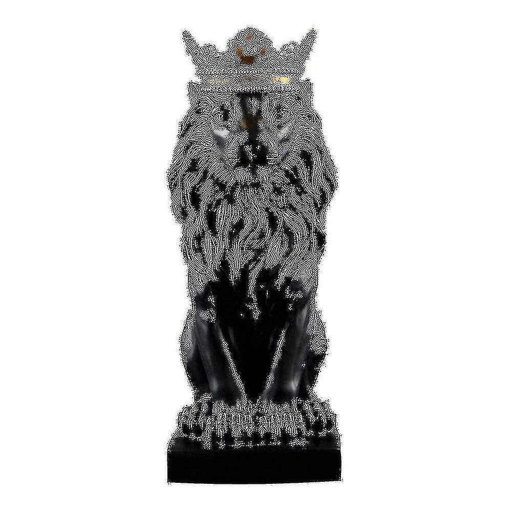 Abstrait Couronne Lion Statue Bureau à Domicile Bar Mâle Lion Foi RéSine Sculpture Artisanat
