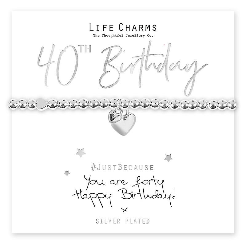 Life Charms 40th Birthday Boxed Bracelet