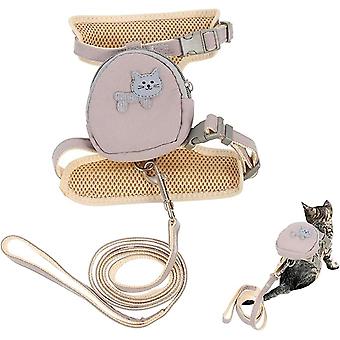 Dog Backpack Leash Adjustable Belt Reflective Leash Puppy Leash Cat Vest Harness Kitten Adjustable Harness Cat Leash Cat
