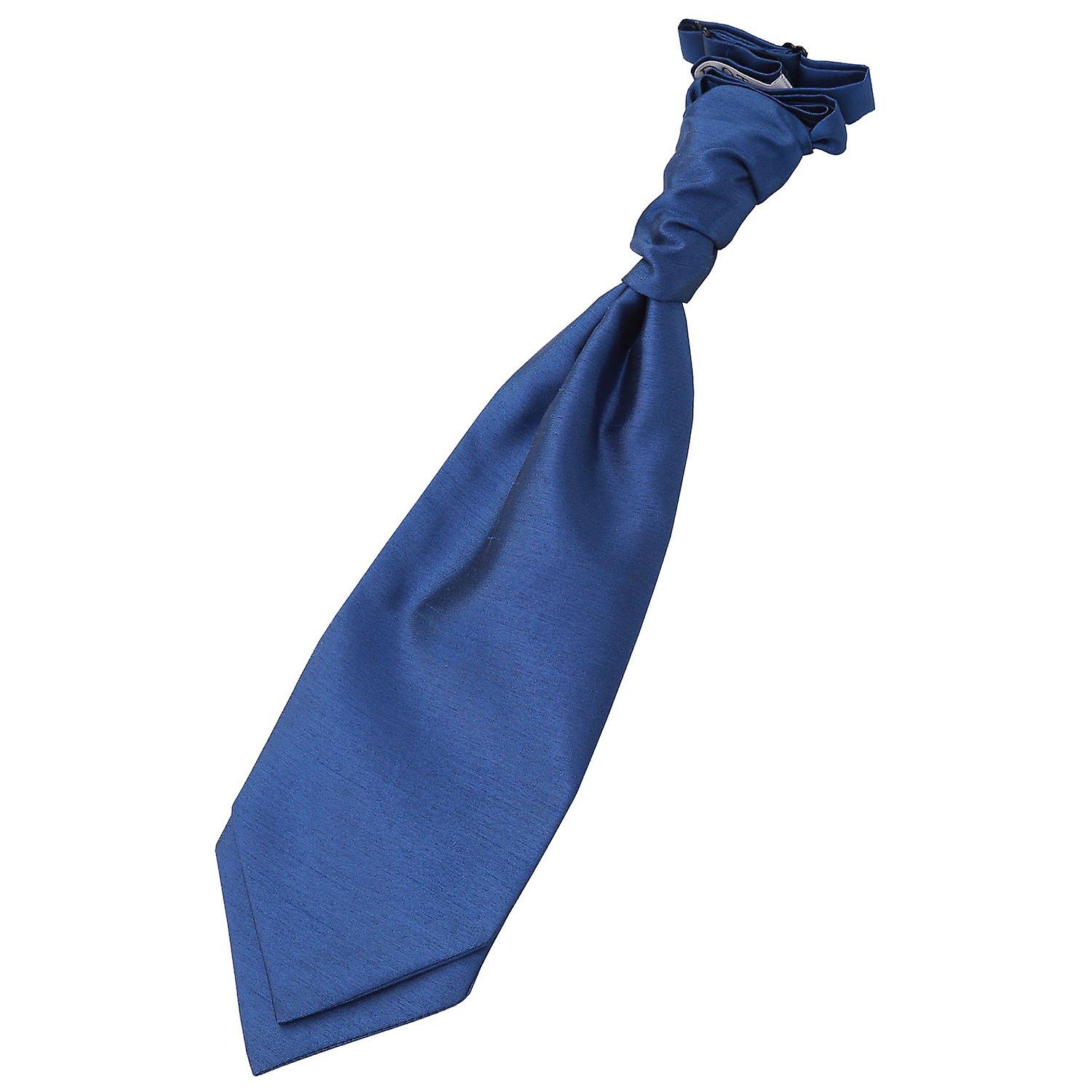 Navy Blue Plain Shantung Pre-Tied Wedding Cravat