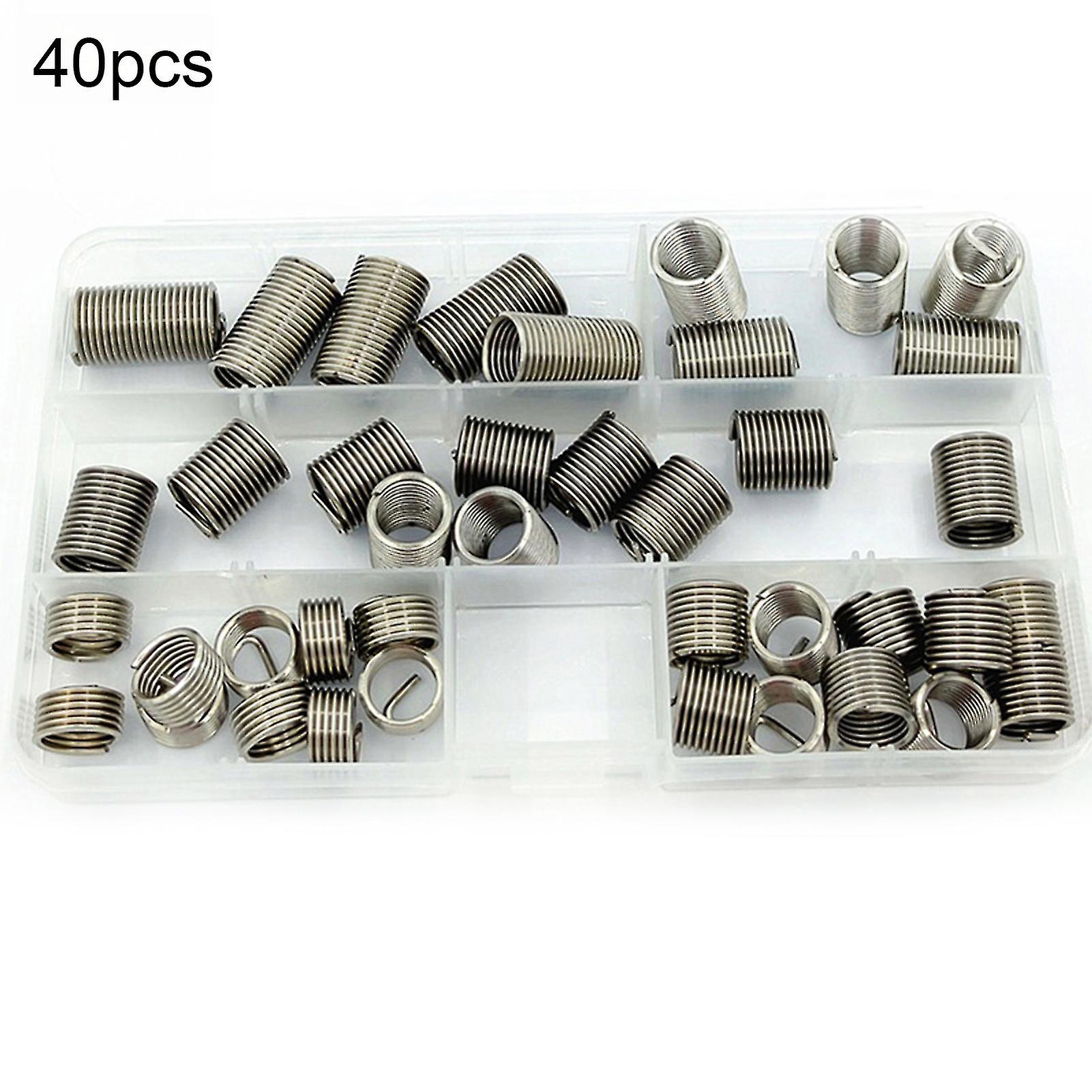 40pcs M12 Thread Inserts Clear Thread High Hardness Fastener Burr-free Wire Threaded Sleeves For Low Strength Metal