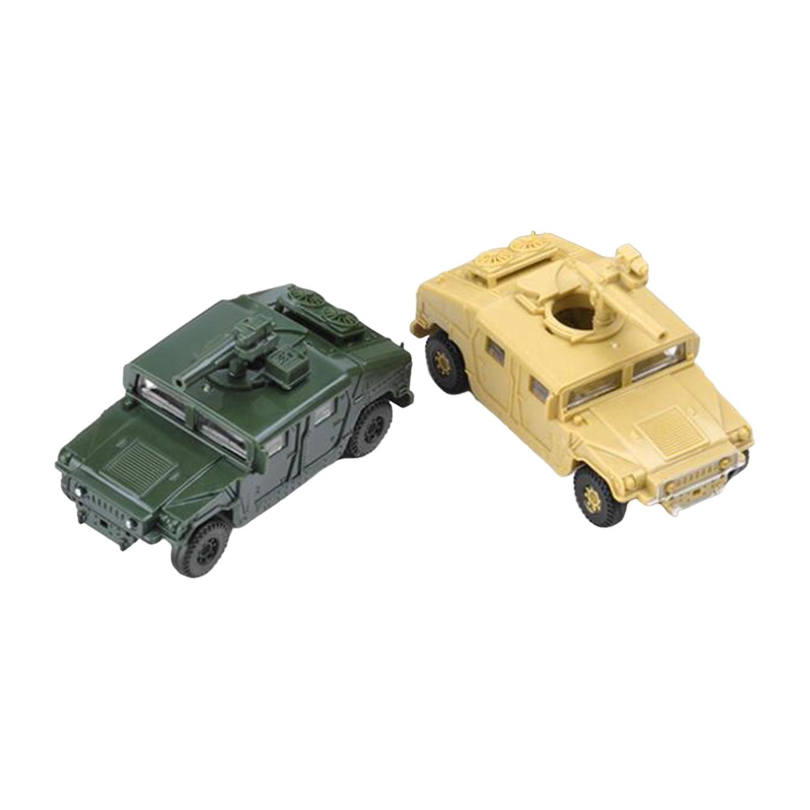 2 Pieces Simulation 1/72 Vehicle Model Kits for Micro Landscape Party Favors missile launch car