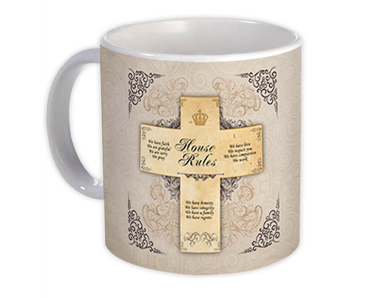 Gift Mug: House Rules Cross For