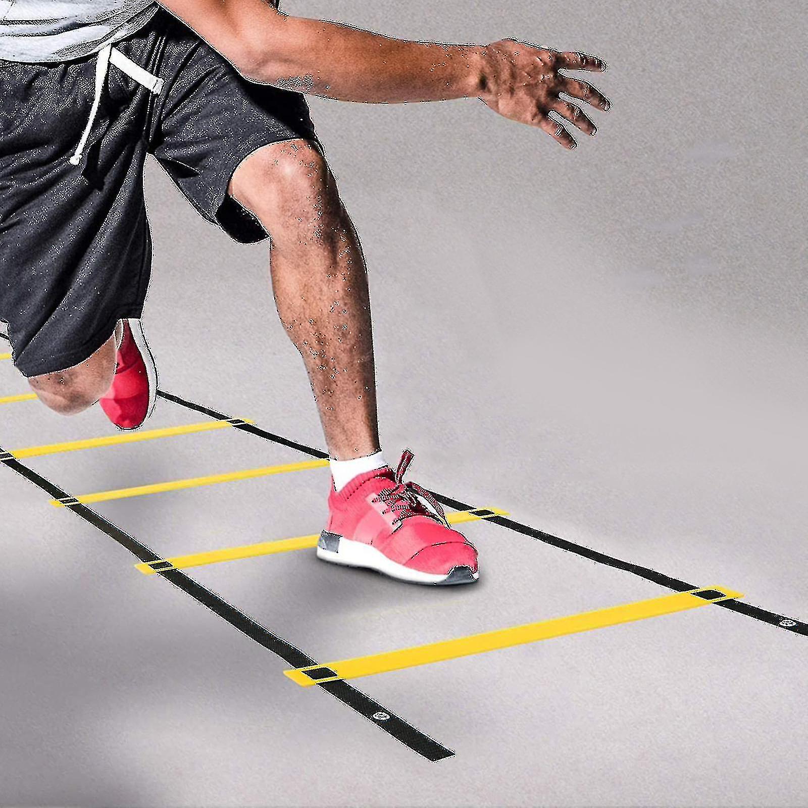 Ohuhu Set di Allenamento e agilità da 12 gradini per la velocità con 4 paletti, equipaggiamento