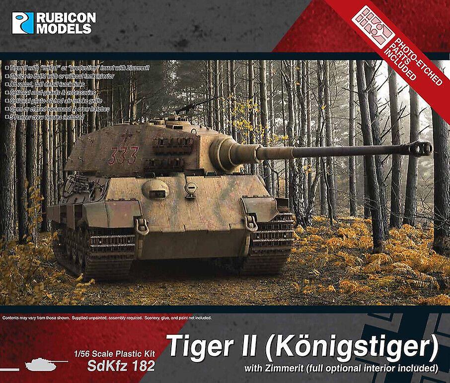 Rubicon RU-280100 KING TIGER WITH ZIMMERIT - 1/56 scale plastic model kit Historical Scale model