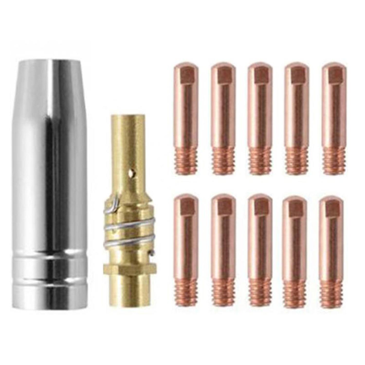 ZHOUBA 12Pcs/Set MB 15AK MIG Conductive Nozzle Weld Torch Contact Tip Holder for Binzel