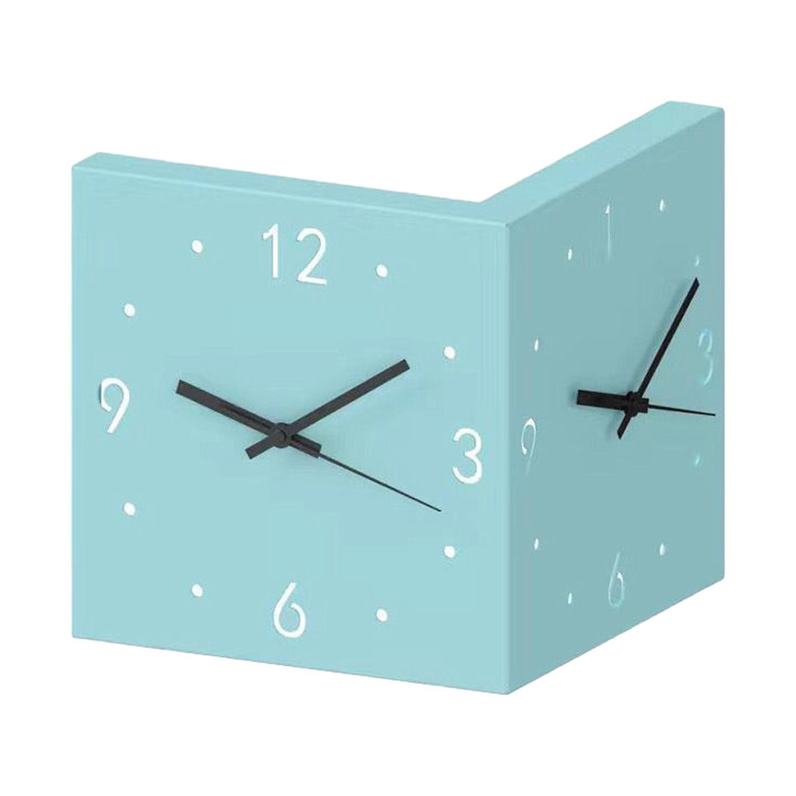 Double Sided Wall Clock Square Corner Clock For Study Room Home Office Decor White