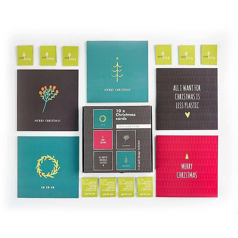 Recycled Multipack Christmas Cards 10 Pack - Minimalist