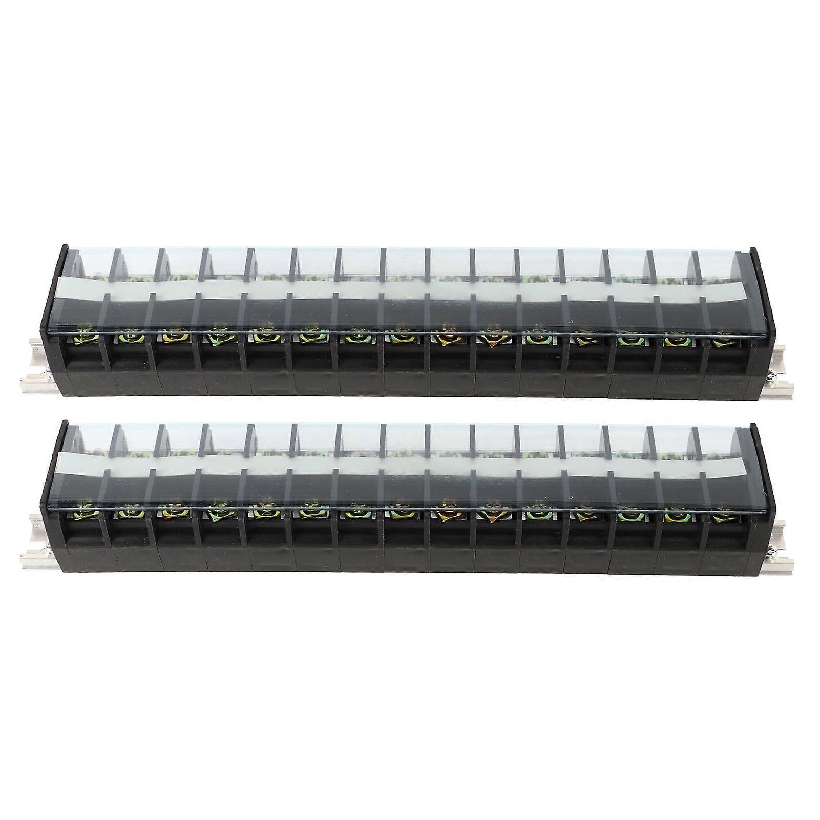 2PCS 660V 60A Wire Barrier Block Rail Type Wire Terminal Waterproof Dustproof Cover for Bridge Lighting Tunnel