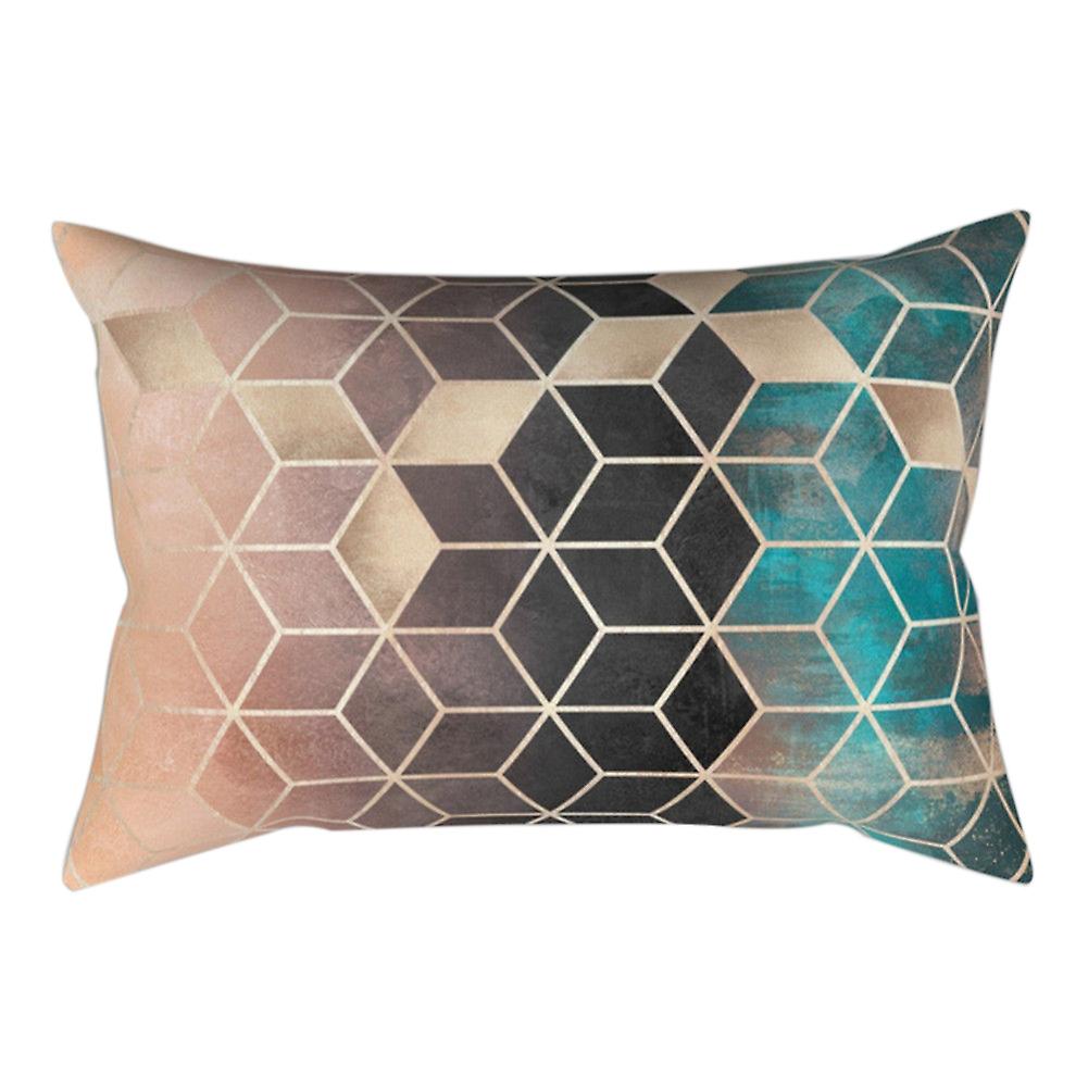 Rectangle Geometric Cube Throw Pillow Case Cushion Cover Sofa Bed Car Cafe Decor