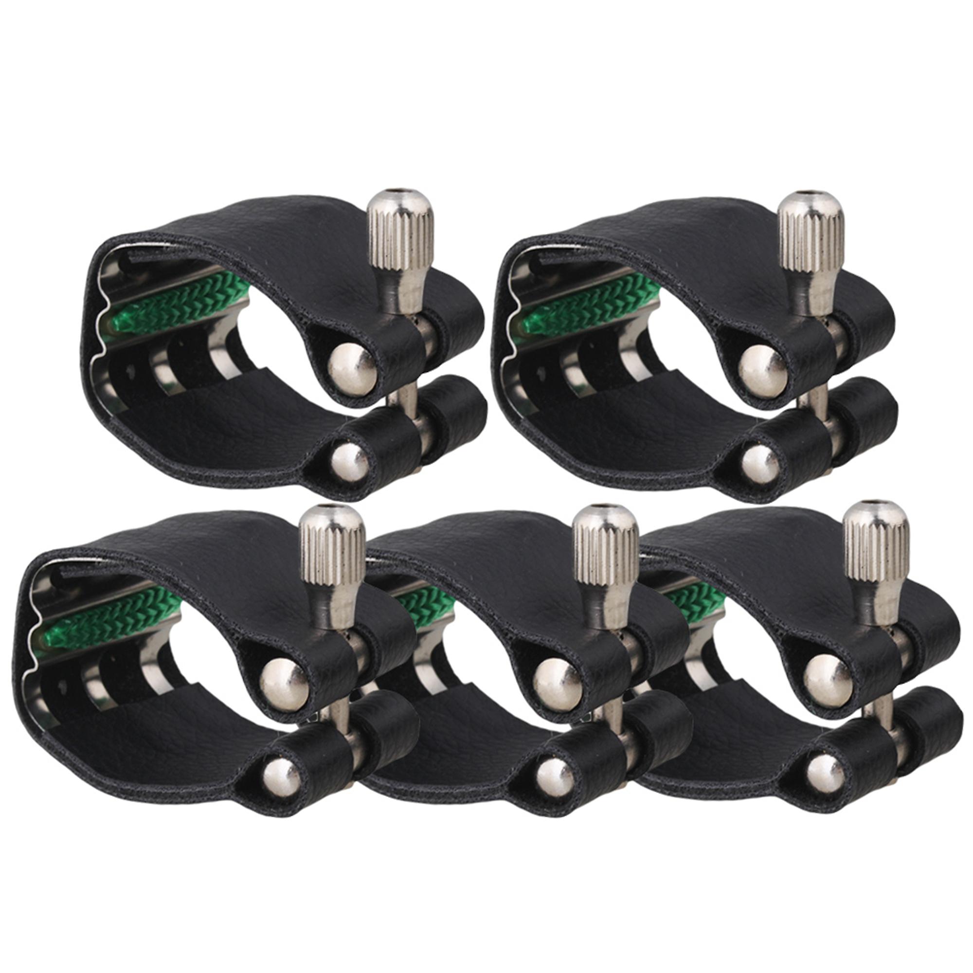 5 Pieces Sax Ligature for Tenor Saxophone Mouthpiece Fastener w/ Metal Plate
