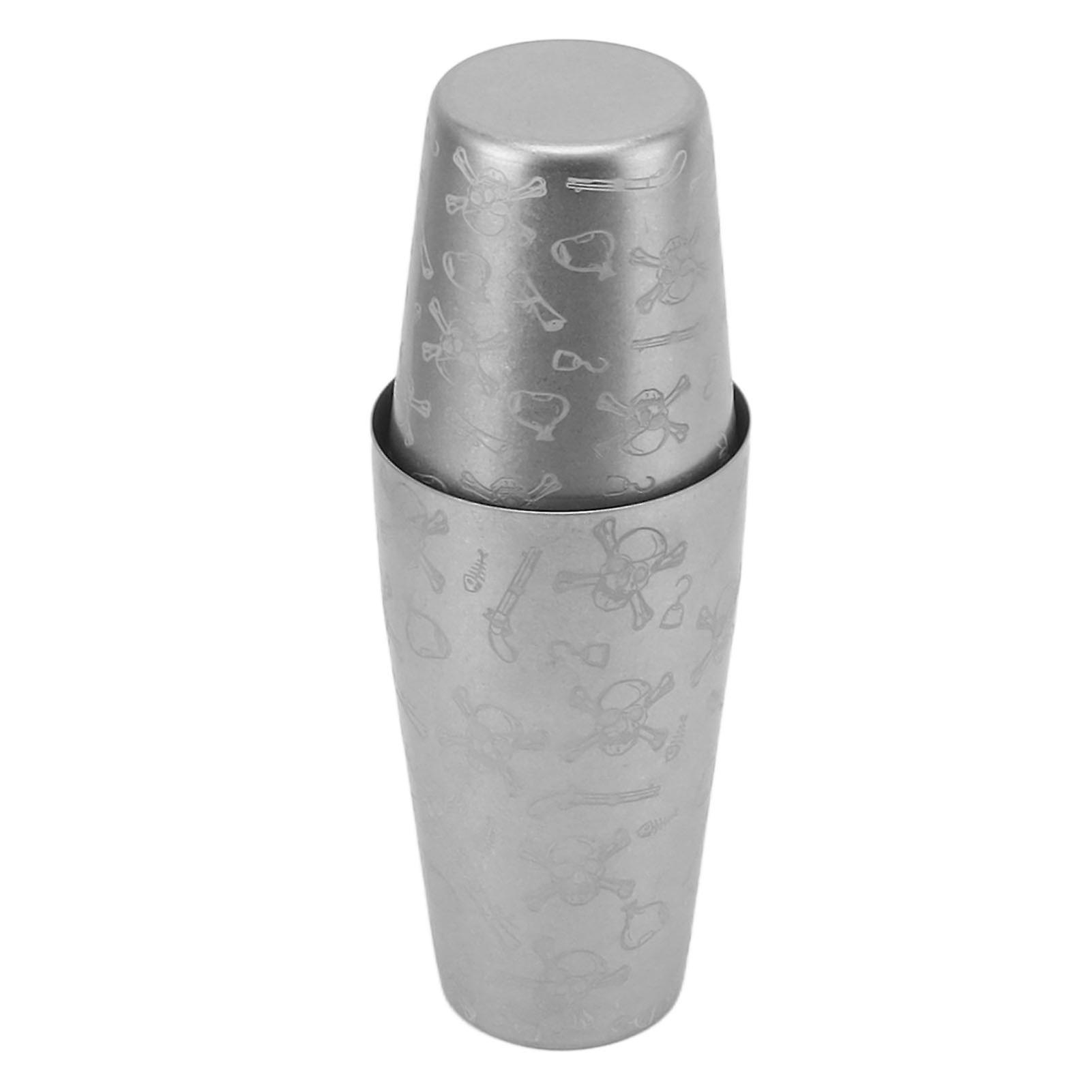 Elevate Your Home Bar Experience with The Stainless Steel Cocktail Shaker Set - Bartender Boston Shaker Kit for Drink Mixing and Shaking(Skull Pattern